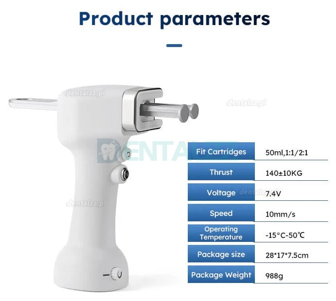 Pistolet do Wycisk&oacute;w Stomatologicznych Elektryczny Przenośny 1:1 / 2:1 50 ml